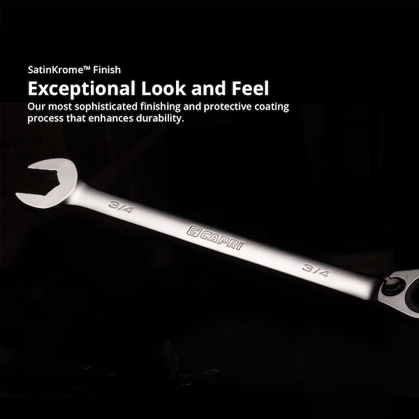 5/8 In 6-Point Long Pattern Reversible Ratcheting Combination Wrench